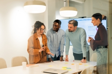 Team discusses brand ambassador recruitment strategy